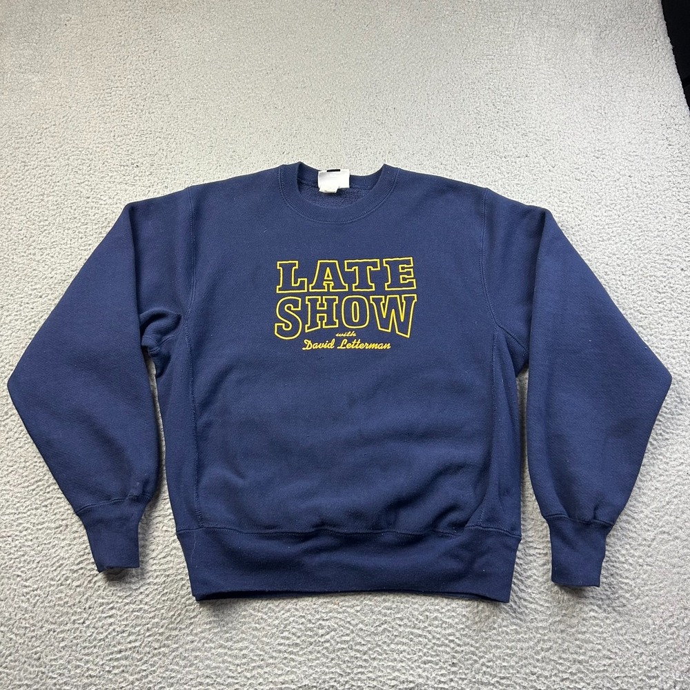 VTG 90's Late Show With David Letterman Promo Crewneck Sweatshirt Medium Lee USA